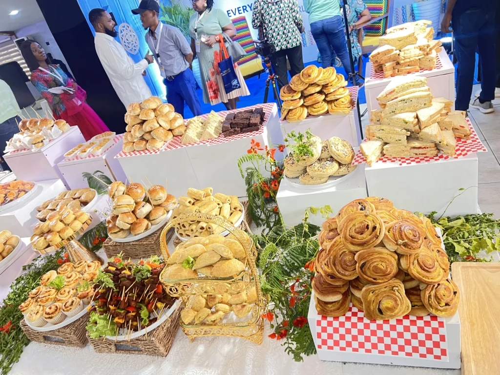 Cabbilicious Foods pastry and finger-food spread at a corporate event